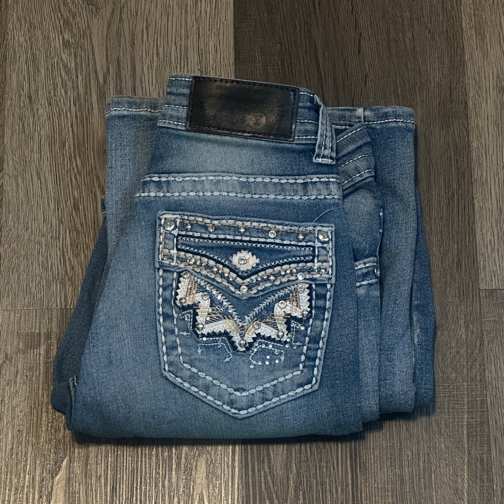 Elegant Embellished Denim Flare Jeans